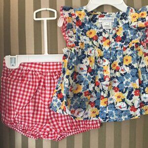 NWT Polo Ralph Lauren Girls Sz 3 M Dress Set 2 ps Cotton Flowers Blue